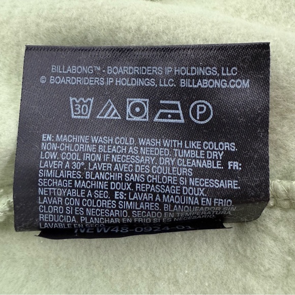Women’s Billabong Rhodes Full Zip Hoodie Jacket Pockets Sage Green Size Small - Picture 14 of 16